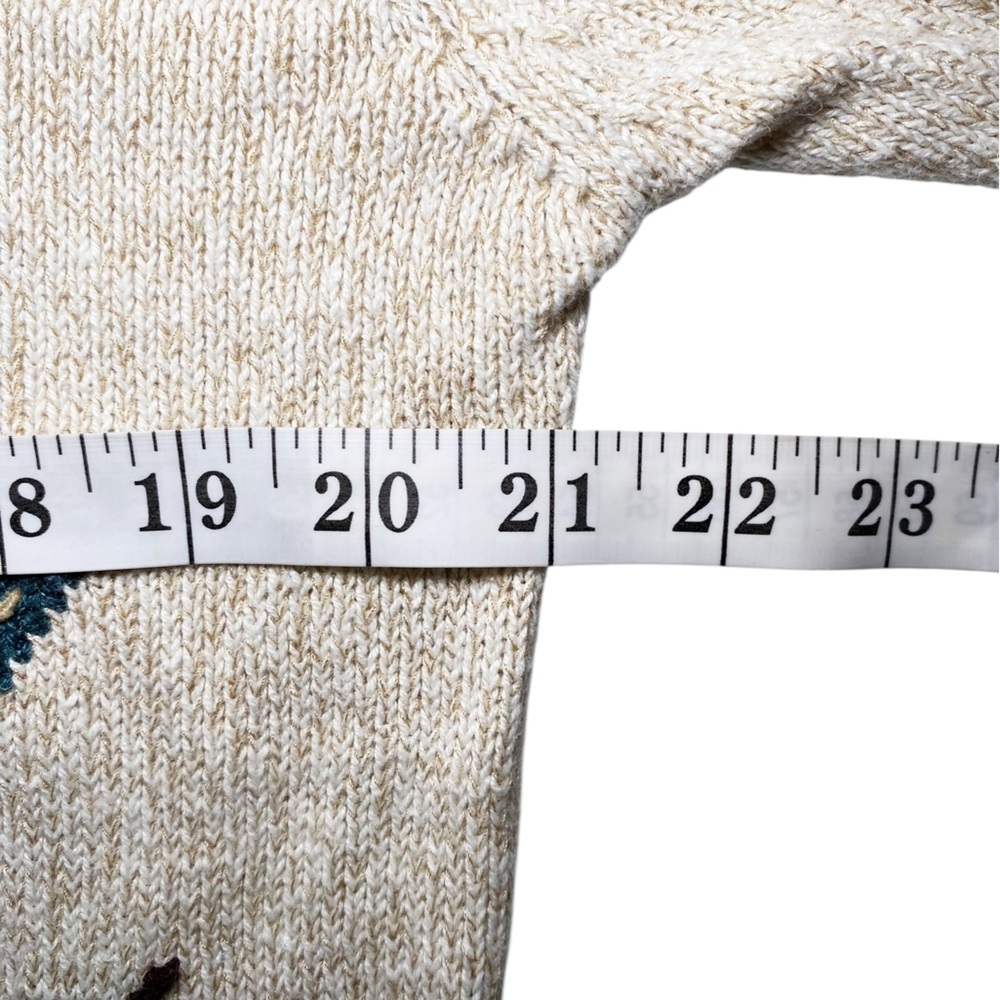 Alfred Dunner Cream Cardigan with Leaf Motif - Picture 12 of 15